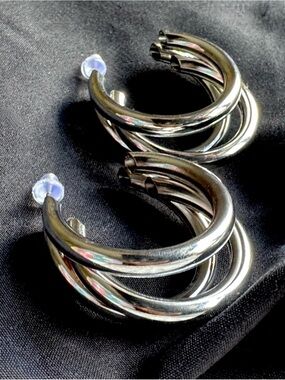 ❤️Classic Silver Triple-Hoop Earrings Set Women's Jewelry Jewelry Workwear